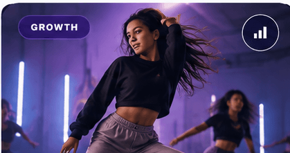 Dance class representing studio growth